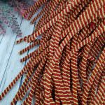 Канитель двойного плетения, Золотой/Красный цвет, 4 мм толщина, К1091