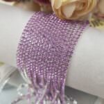 Silver Plated Cup Chain with Light Violet Crystal Rhinestones, SS6