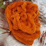Silk Chenille Au Ver A Soie Soi, Made in France, Orange Color