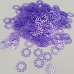 Fantasy Sequins/Paillettes, Light Purple Perliane colour, "Openwork Circles" styled Sequins 12 mm, Made in France by Langlois-Martin, 20 pieces