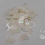 Fantasy Sequins/Paillettes, Mixed and matched Off-White colour, "Flat Openwork Flower" styled Sequins 11 mm, Made in France by Langlois-Martin, 50 pieces