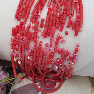 French Flat Sequins/Paillettes, Oriental Red slightly Orange (#5074) Sequins 4 mm, by Langlois-Martin