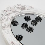 Fantasy Sequins/Paillettes, Black color, "Openwork Snowflakes" styled Sequins 12 mm, Made in France by Langlois-Martin, 50 pieces