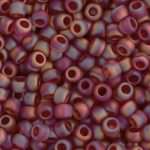TOHO Round Beads 8/0 Transparent-Rainbow-Frosted Ruby