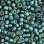 TOHO Round Beads 8/0 Inside-Color Frosted Crystal/Metallic Tea