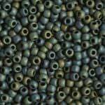 TOHO Round Beads 11/0 Frosted Metallic Iris-Green/Brown