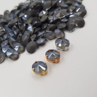 4122 Swarovski Oval Rivoli Crystal Dark Grey 8x6
