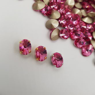 4122 Swarovski Oval Rivoli Crystal Rose 8x6