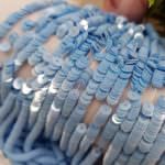 French Flat Sequins/Paillettes, Glossy Porcelain Medium Blue (11035) sequins 4 mm, Made in France by Langlois-Martin