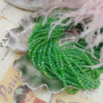 Rondelle Beads 2-4 mm, Green AB Color