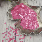 Italian Flat Sequins/Paillettes, Fuchsia with Metallic Aspect #4019, 4 mm, by Andrea Bilics