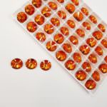 1122 Round Rivoli Swarovski Crystal Tangerine, 12 mm