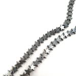 Hematite Star Beads, Dark Grey, 6 mm