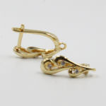 Latch Back Earring Components, Silver/Gold Plated, Rhinestone Decorated, 1.5 cm
