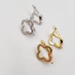 Latch Back Earring Components, Rhodium/Gold Plated, 1.6 cm
