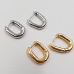 Latch Back Earring Components, Rhodium/Gold Plated, 1.2x1.6 cm