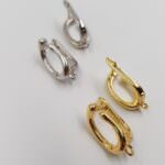 Latch Back Earring Components, Rhodium/Gold Plated, 1.7 cm