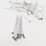 Swarovski Crystal Head Pins, Silver Plated, Black Diamond, PP18 (2.5 mm)