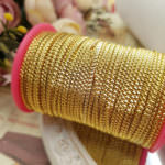 Diamond Embossed Metal Strip for Hand Embroidery, Gold, 2mm width