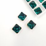 4499 Kaleidoscope Square Swarovski Fancy Stone, Emerald, 10 mm