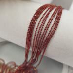 Шариковая цепочка (перлина) с граненными шариками, Красный, 1.2 мм