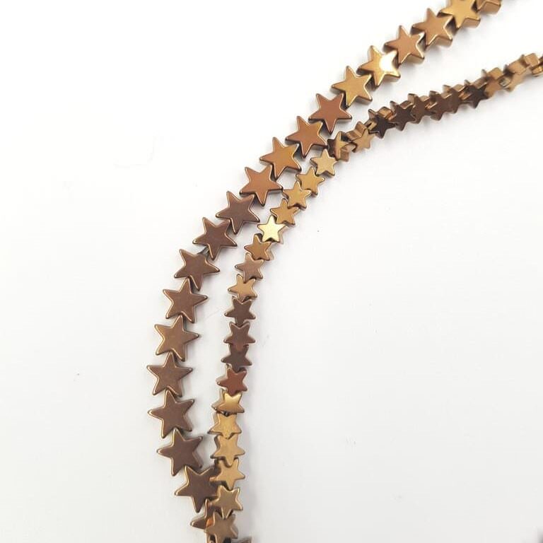 Hematite star brown beads