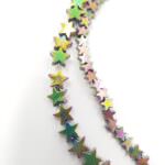 Hematite Star Beads, Rainbow, 6-4 mm