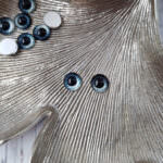 Eye Cabochon with Flat Back, Grayish Blue, 8 mm