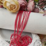 Faceted Ball Chain / Bead Chain Red Color, 1.5 mm