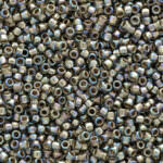 TOHO Round Seed Beads 15/0 Gold Lined Rainbow Black Diamond, TR-15-999
