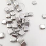 CzechMates Tile Beads, Silver, 6x6mm, PB306-66-S00030