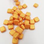CzechMates Tile Beads, Pacifica - Tangerine, 6x6mm, PB306-66-S1004WH