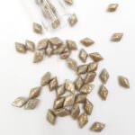 Matubo GEMDUO Beads Gold Splash Ashen Grey, 8x5mm, PB379-85-S22C43020