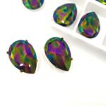 4327 Large Pear Swarovski Crystal Rainbow Dark, 30x20 mm