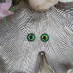 Eye Cabochon with Flat Back, Green, 8 mm