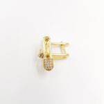 Latch Back Earring Components, Silver/Gold Plated, Rhinestone Decorated, 1.8 cm