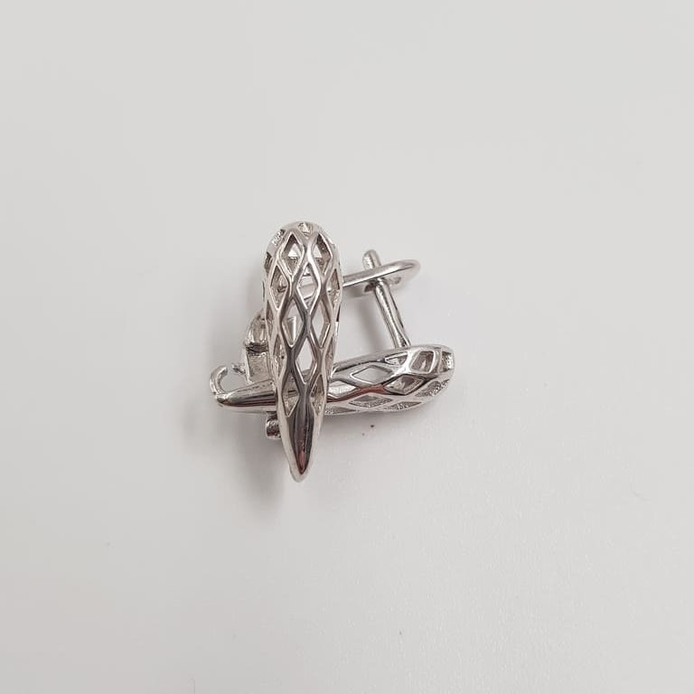 Earring components Rhodium plated