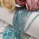 Crystal Rhinestone Cup Chain on Turquoise Base, SS6