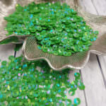 Italian Cup Sequins/Paillettes, Green Color with Oriental Aspect #7353, Andrea Bilics