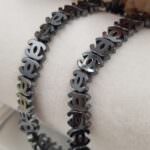Hematite Chenille Beads, Hematite Color, 8x6 mm