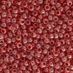 TOHO Round Seed Beads 15/0, Inside-Color Crystal/Tomato-Lined, TR-15-341