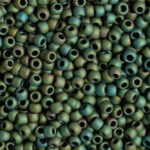 TOHO Round Seed Beads 15/0, Matte-Color Iris-Peridot, TR-15-707