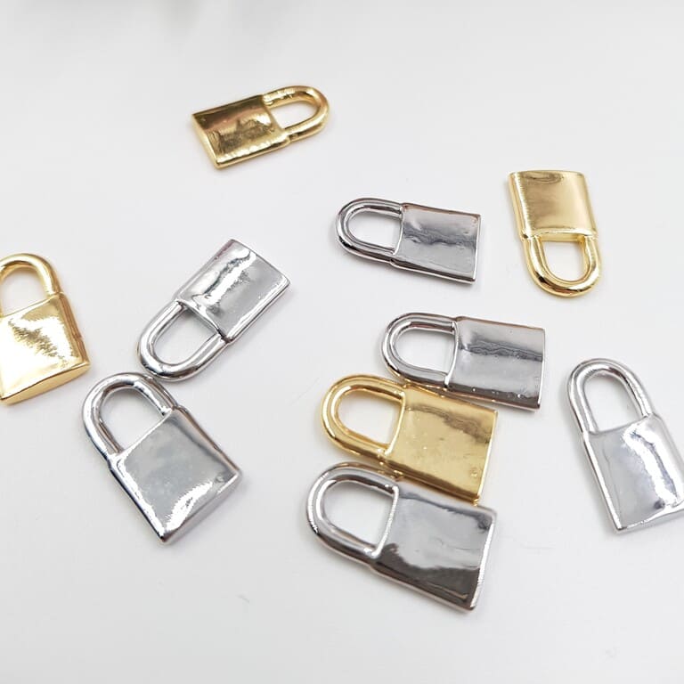 Brass-Pendants-Lock-Rhoudium-Gold