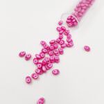 Бусины Matubo MiniDuo Beads, Перламутровая фуксия, 4х2.5мм, PB307-0204-24005AL