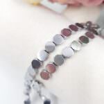 Hematite Beads: Octagon, Silver/Black, 6 mm
