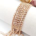 Rhinestone Cup Chain: Champagne, Rose Gold Plating, SS8