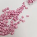 Бусины Matubo MiniDuo Beads, Блестящий розовый металлик, 4х2.5мм, PB307-0204-14494WH