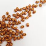 Бусины Matubo MiniDuo Beads, Янтарный с золотым блеском, 4х2.5мм, PB307-0204-24104AL