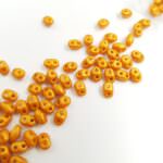 Бусины Matubo MiniDuo Beads, Оранжевый с золотым блеском, 4х2.5мм, PB307-0204-24109AL