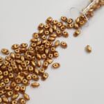 Matubo MiniDuo Beads, Pearl Coat - Gold, 4x2.5mm, PB307-0204-25003AL